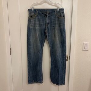 Blac Label Vintage Mens Jeans Grunge Streetwear Embroidered 38 Missing Button